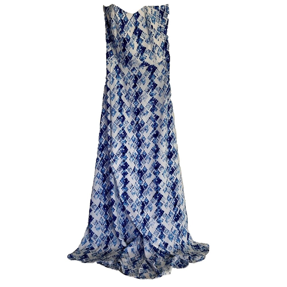 Charles Henry‎ Women's Dress S Strapless Blue Maxi Tulip hem Skirt Casual